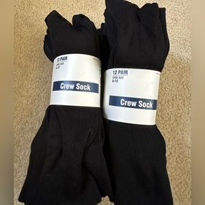 NEW Mens Size 6-12 Nylon Dress Crew Socks 24 Pairs